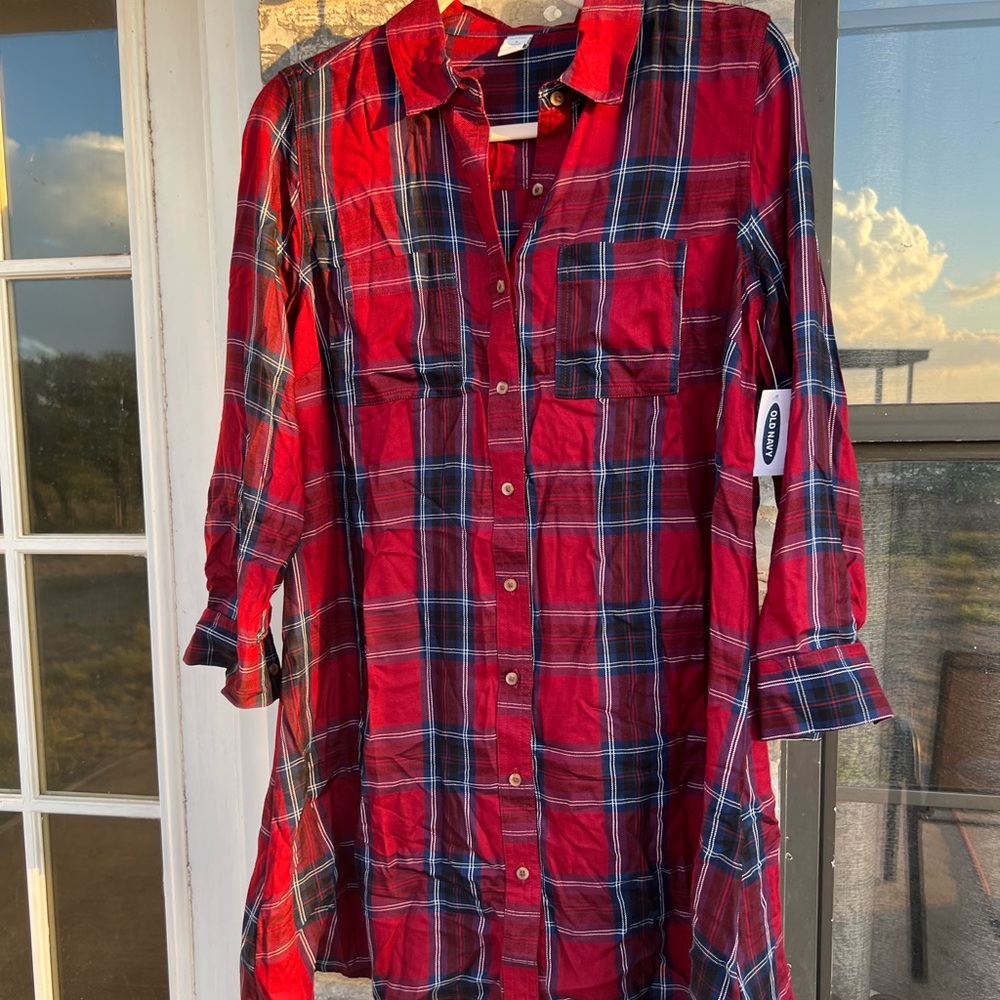 Old Navy Plaid Shirtdress - NWT